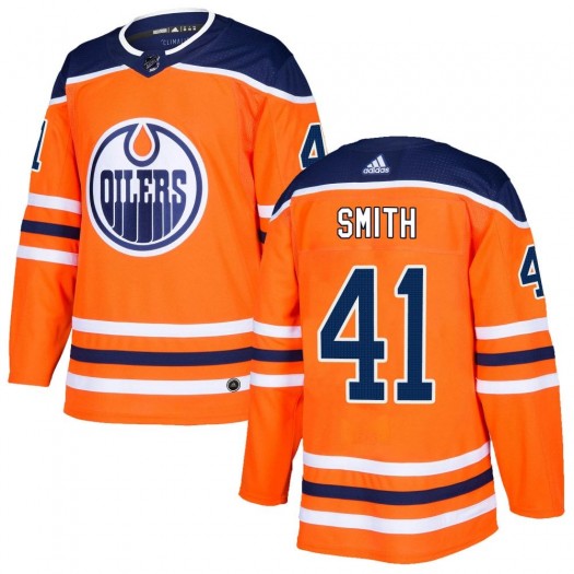 Mike Smith Edmonton Oilers Men's Adidas Authentic Orange r Home Jersey