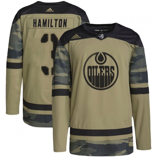 Al Hamilton Edmonton Oilers Youth Adidas Authentic Camo Military Appreciation Practice Jersey