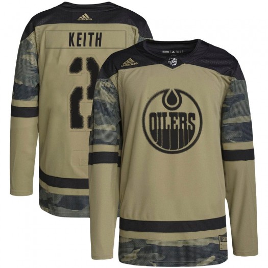 Duncan Keith Edmonton Oilers Youth Adidas Authentic Camo Military Appreciation Practice Jersey