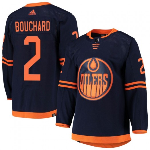 Evan Bouchard Edmonton Oilers Youth Adidas Authentic Navy Alternate Primegreen Pro Jersey