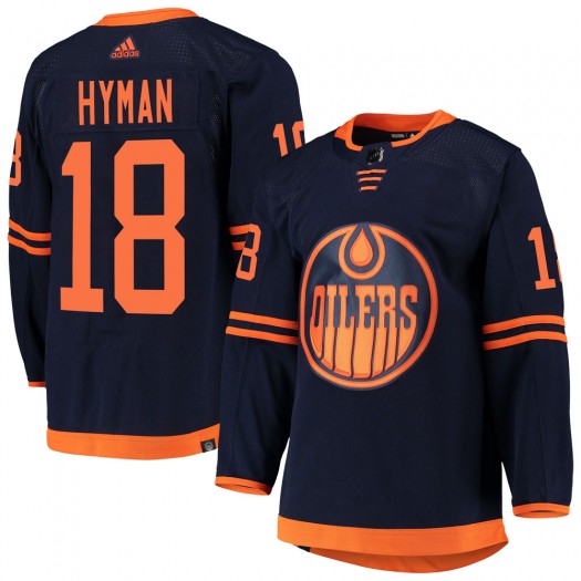 Zach Hyman Edmonton Oilers Youth Adidas Authentic Navy Alternate Primegreen Pro Jersey