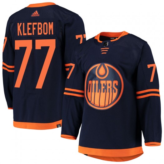 Oscar Klefbom Edmonton Oilers Youth Adidas Authentic Navy Alternate Primegreen Pro Jersey