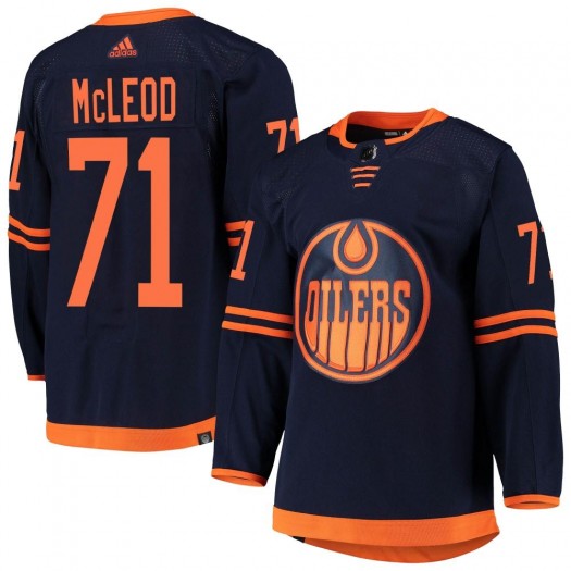 Ryan McLeod Edmonton Oilers Youth Adidas Authentic Navy Alternate Primegreen Pro Jersey