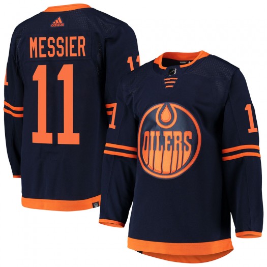 Mark Messier Edmonton Oilers Youth Adidas Authentic Navy Alternate Primegreen Pro Jersey