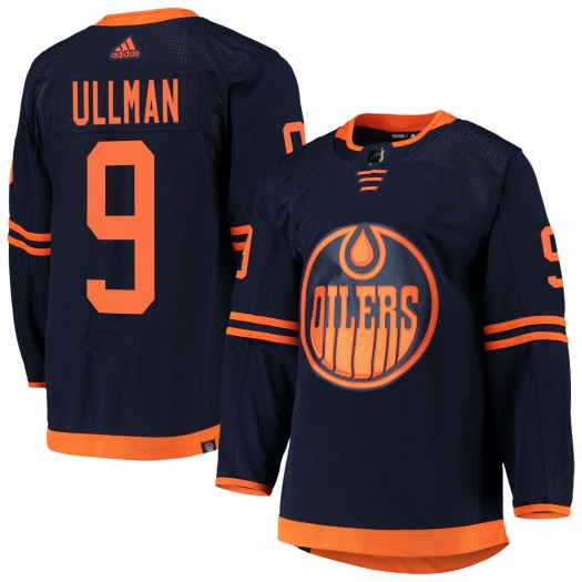 Norm Ullman Edmonton Oilers Youth Adidas Authentic Navy Alternate Primegreen Pro Jersey