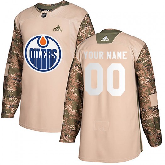 Youth Adidas Edmonton Oilers Customized Authentic Camo Veterans Day Practice Jersey