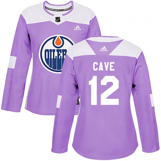 Colby Cave Edmonton Oilers Women's Adidas Authentic Purple Fights Cancer Practice Jersey
