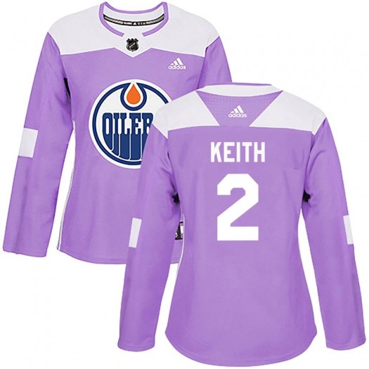 Duncan Keith Edmonton Oilers Women's Adidas Authentic Purple Fights Cancer Practice Jersey