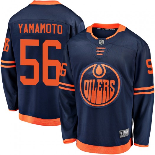 Kailer Yamamoto Edmonton Oilers Youth Fanatics Branded Navy Breakaway Alternate 2018/19 Jersey