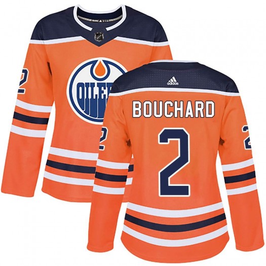 Evan Bouchard Edmonton Oilers Women's Adidas Authentic Orange r Home Jersey