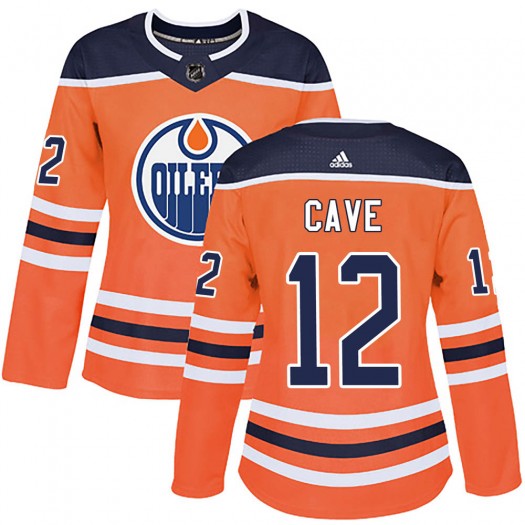 Colby Cave Edmonton Oilers Women's Adidas Authentic Orange r Home Jersey