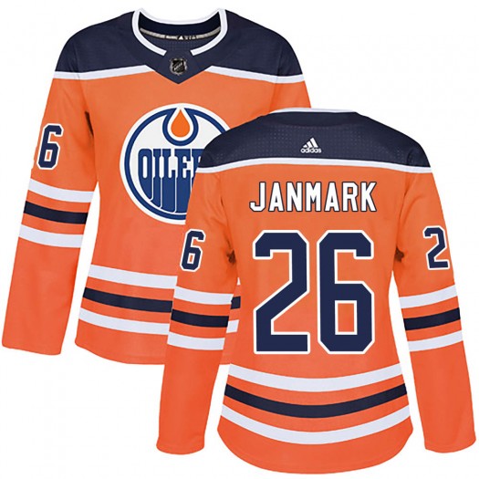 Mattias Janmark Edmonton Oilers Women's Adidas Authentic Orange r Home Jersey