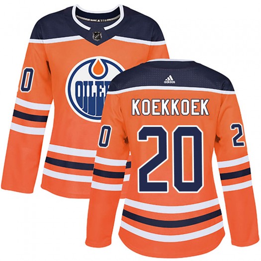 Slater Koekkoek Edmonton Oilers Women's Adidas Authentic Orange r Home Jersey