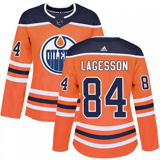 William Lagesson Edmonton Oilers Women's Adidas Authentic Orange r Home Jersey