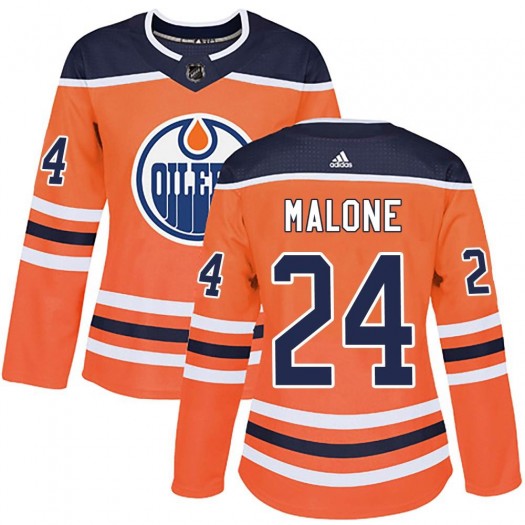 Brad Malone Edmonton Oilers Women's Adidas Authentic Orange r Home Jersey