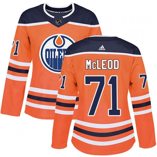 Ryan McLeod Edmonton Oilers Women's Adidas Authentic Orange r Home Jersey