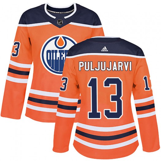 Jesse Puljujarvi Edmonton Oilers Women's Adidas Authentic Orange r Home Jersey
