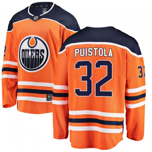Patrik Puistola Edmonton Oilers Men's Fanatics Branded Orange Breakaway Home Jersey