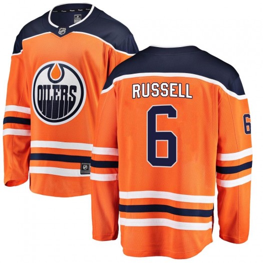 Kris Russell Edmonton Oilers Men's Fanatics Branded Orange Breakaway Home Jersey