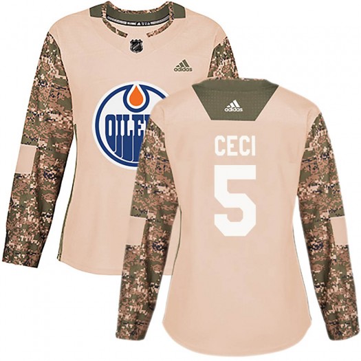 Cody Ceci Edmonton Oilers Women's Adidas Authentic Camo Veterans Day Practice Jersey