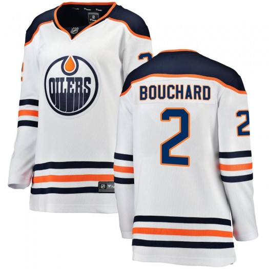 Evan Bouchard Edmonton Oilers Women's Fanatics Branded White Breakaway Away Jersey