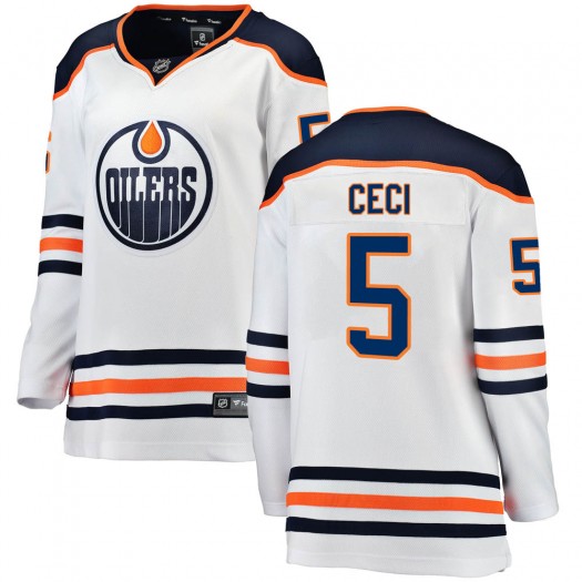 Cody Ceci Edmonton Oilers Women's Fanatics Branded White Breakaway Away Jersey