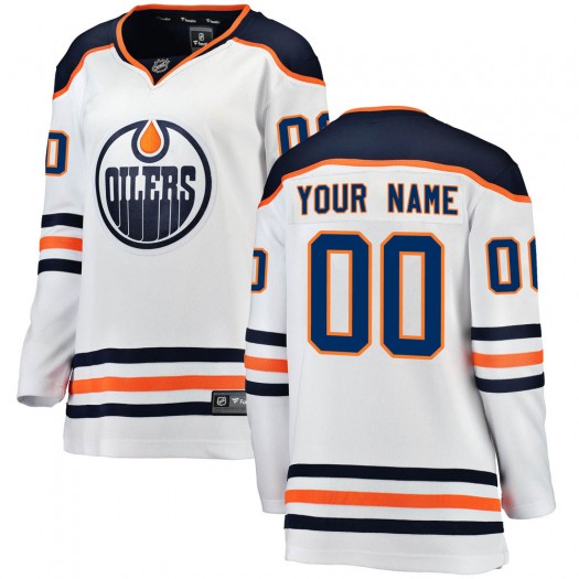 Custom Edmonton Oilers Women's Fanatics Branded White Breakaway Away Jersey