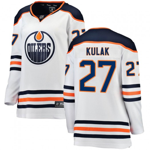 Brett Kulak Edmonton Oilers Women's Fanatics Branded White Breakaway Away Jersey