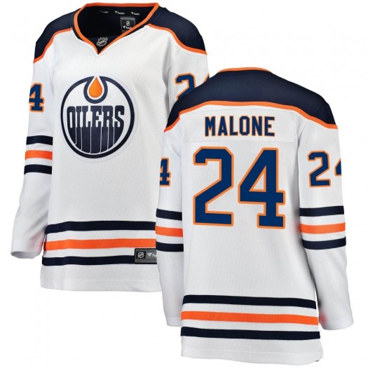 Brad Malone Edmonton Oilers Women's Fanatics Branded White Breakaway Away Jersey