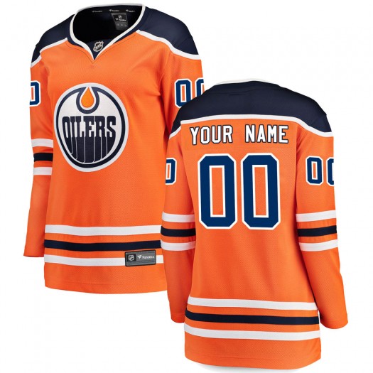 Women's Fanatics Branded Edmonton Oilers Customized Breakaway Orange Home Jersey