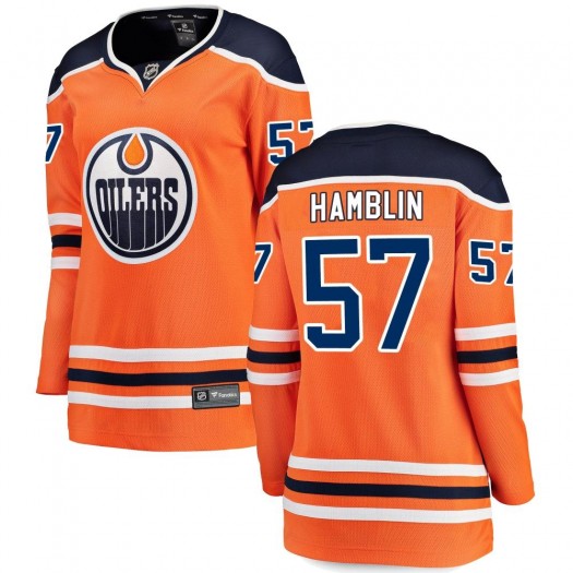 James Hamblin Edmonton Oilers Women's Fanatics Branded Orange Breakaway Home Jersey
